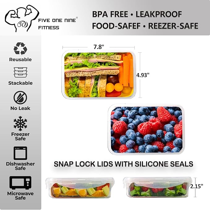 519 Fitness Meal Prep Backpack,Insulated Cooler Lunch Backpack with Computer Compartment,Hiking Picnic Cooler Backpack For Men and Women,3 Meal Containers,2 Ice Packs and Protein Shaker Included