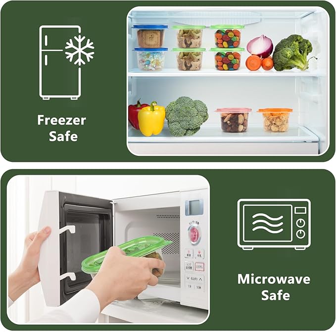 20pcs Snack Containers with Lids, 9.5 Oz Snack Containers for Kids & Adults, Bento Lunch Boxes with 10 Spoons, Lightweight and stackable, Microwave, refrigerator safe,BPA-free(4 Colors)