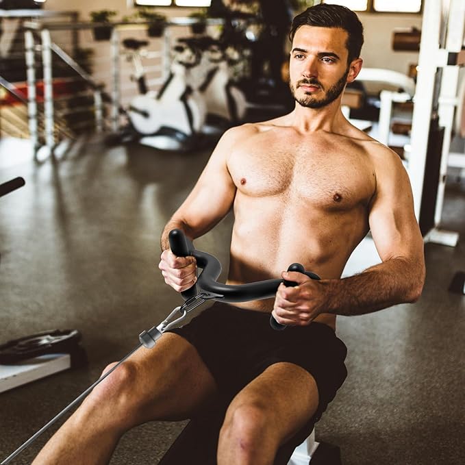 Kipika LAT Pull Down Bars Cable Machine Attachment, Rowing T-bar V-bar Set, Back Strength Training Handle Grips for Cable Machine Rowing Machine, 12" 20" 24" 28" 32" Five Sizes