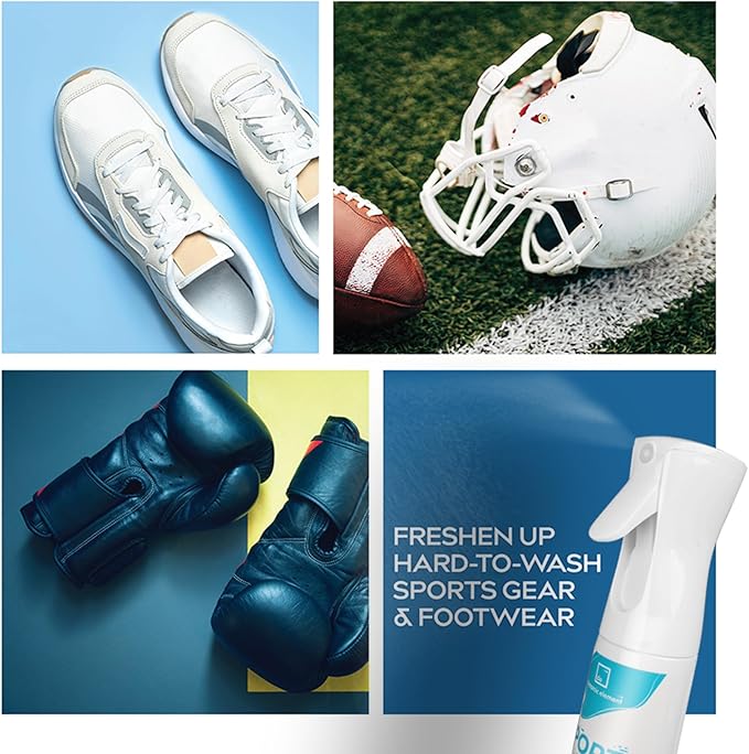 Sports Gear Odor Eliminator Spray - Unscented Deodorizer for Helmets, Gloves, Hockey Pads, Yoga Mats & Shoes - Mineral-Based - 9 fl oz