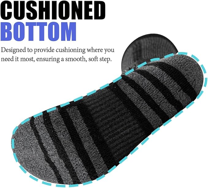 JOYNÉE 8 Pairs Mens Crew Athletic Work Long Socks Calf Cushioned Socks for Sports Running Workout Gym
