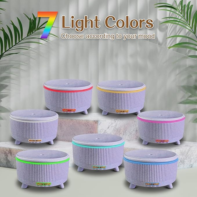 Essential Oil Diffusers for Home 500ml,Aromatherapy Diffusers for Essential Oils Large Room with 7 Colors Lights & 3 Mist Mode Waterless Auto Off,Cool Mist Humidifiers for Decor,Purple