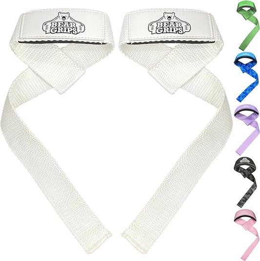 Bear Grips Lifting Straps - Gym & Weightlifting Straps for Men & Women, Deadlift Support, 2 Pairs