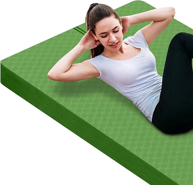 nuveti Large Exercise Mat - 15mm/20mm/30mm Thick Yoga Mat | Workout Mat for Fitness, Yoga, Pilates, Stretching & Floor Exercises for Women & Men with Free Carrying Bag