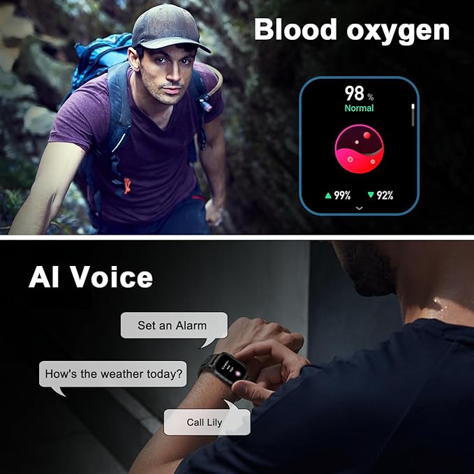 Smart Watch for Men Fitness Tracker: Make/Answer Call Military Smart Watches for Men Digital Mens Watches Running Waterproof Smartwatch Android Phones iPhone Samsung Compatible Heart Rate Monitor