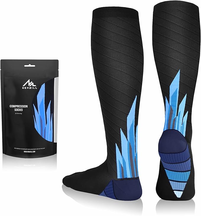 NEWZILL Medical Compression Socks for Women & Men Circulation 20-30 mmHg, Best Support for Running Athletic Cycling Nursing Travel Work and Fitness