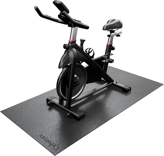 Treadmill Mat, Bike Trainer Mat for Stationary Spin Bike, 72" x 36" Non Slip Exercise Equipment Mat for Bike, Treadmill, Elliptical, Yoga - Workout Floor Protector for Carpet Or Hardwood