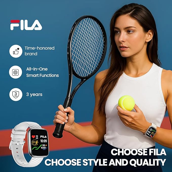 Fila Smart Watch for Men Women (Answer/Make Calls), 1.95" Fitness Watch with Heart Rate/Sleep Monitor, Step Counter, Fitness Tracker with 100+ Sports for Android iOS