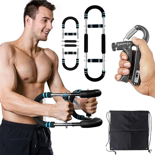 Twister Arm Trainer for Men & Women – 60–90 lbs Resistance with Adjustable Hand Grip Strengthener – Upper Body Workout & Fitness Equipment – Includes Travel Bag