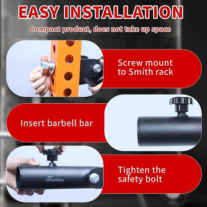 T-Bar Row Landmine Attachment for Barbell 360 Swivel Landmine Base - Fits 1' Standard & 2' Olympic Bar, Gym Home Fitness, Squat, Deadlifts