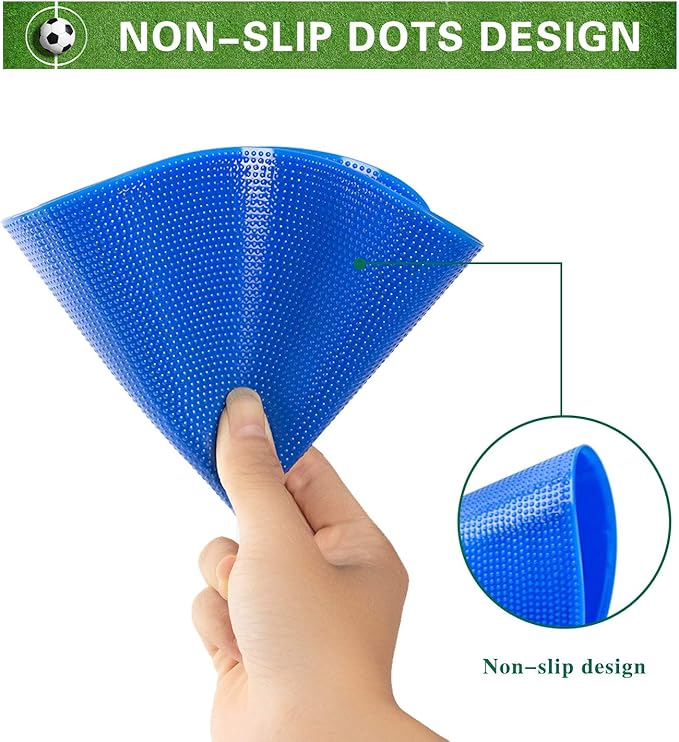 9 Inch Colored Poly Spot Marker 12 Pcs, Non-Slip Rubber Agility Markers Flat Field Cones Floor Dots for Football, Basketball Training Markers, Dance Practice and Drills with Flat Cones Points