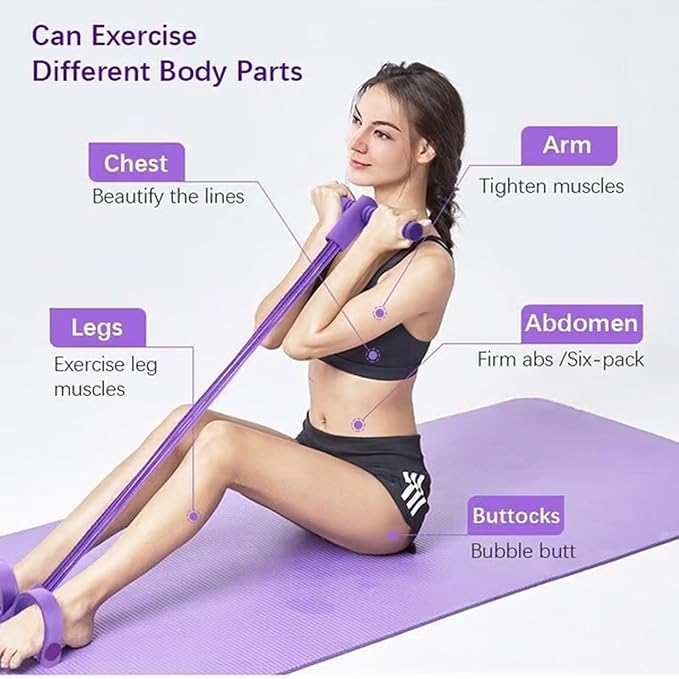 21 Fitness Resistance Bands-6 Tube Pedal Ankle Puller, 2025 Upgraded Multifunction Tension Rope, Home Gym Equipment for Full Body Strength for Abdomen/Waist/Arm/Leg Training and Stretching