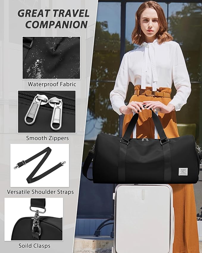 Gym Bag Womens,Travel Duffel Carry on Bag Sport Tote Bag Weekend Overnight Bag