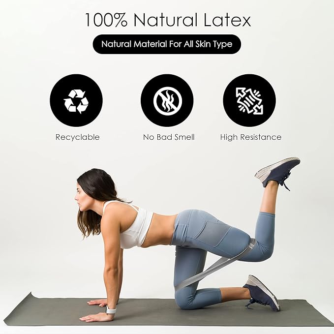 GOCHA | Resistance Bands Set (5 Pack) - Premium Natural Latex Loop Bands for Strength Training, Home Workouts, Physical Therapy, Yoga - Exercise Bands with Carry Bag (X-Light to X-Heavy)