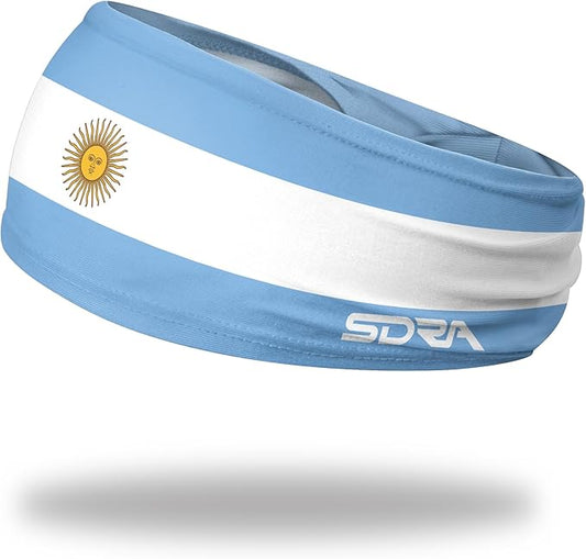 Suddora Country Flag Headbands, Wide National Flag Headbands for Sports Events, Non-Slip Fabric Sweatbands for Soccer, Tennis, Workout, Costume