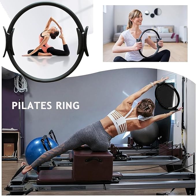 Pilates Set – Home Pilates Equipment for Women Kit with Magic Circle Pilates Ring and Ball Set, Resistance Bands & Massage Balls & Exercise Bands for Toning,Flexibility & Core Strength