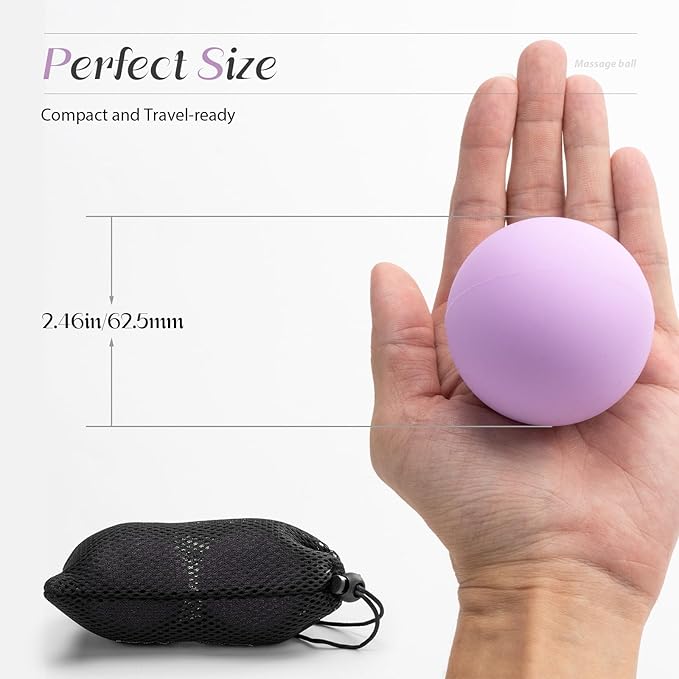 Massage Lacrosse Balls for Myofascial Release,Yoga Deep Tissue Massage,Trigger Point Therapy and Foot Plantar Fasciitis,Muscle Soreness Massager Ball (2 Packs) (Red)