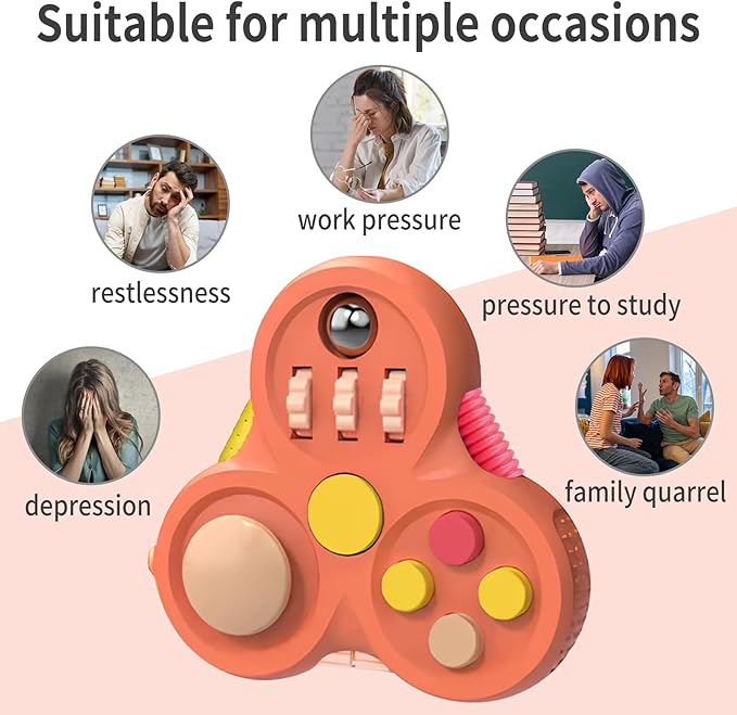 Fidget Toys for Adults,1PCS Fidget Pad Easter Basket Stuffers for Boys Girls,Sensory Toys Stress Relief Cube Clicker Controller,ADHD Autism Fidget Spinner for Office Desk Travel Games