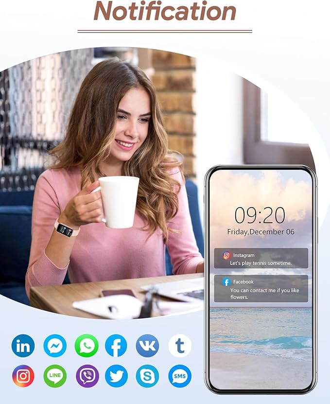 Fitness Tracker, Fitness Watches for Women Men with Heart Rate Monitor Blood Oxygen Sleep Tracker Pedometer, 1.47" Smart Watch Step Calorie Counter for Android iOS IP68 Waterproof (Pink)