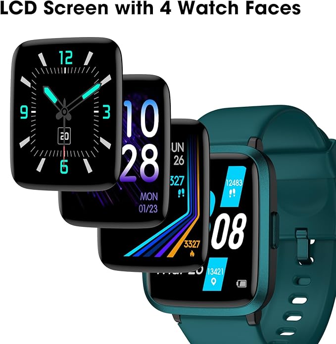 Smart Watch, Fitness Tracker with Touchscreen, Heart Rate Monitor, Blood Oxygen, Sleep Tracking Fitness Watch 5ATM Waterproof Smartwatch for Women Men Pedometer Step Calories for Android iOS