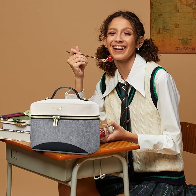 LOVEVOOK Insulated Lunch Bag for Women,Adult Lunch Box for Women,Leakproof Cooler Bag for Office Picnic Hiking Beach,Lunch Tote Bag with Adjustable Shoulder Strap