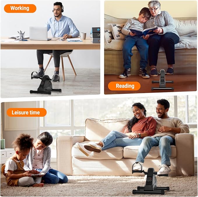 TODO Motorized Pedal Exerciser Mini Exercise Bikes, Under Desk Bike Peddler Exerciser for Seniors Rehab and Arm Leg Physical Therapy