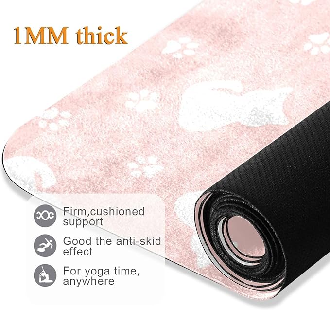 Cute Chubby Frog Yoga Mat, 71 x 26 Inch Non-slip Yoga Mats Folding Travel Exercise Mat Indoor Outdoor Gym Pilates with Storage Bag for Women Men