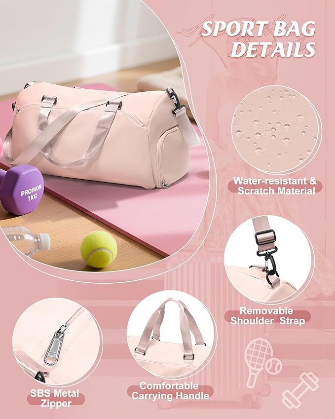 Gym Bag Womens,Travel Duffel Carry on Bag Sport Tote Bag Weekend Overnight Bag