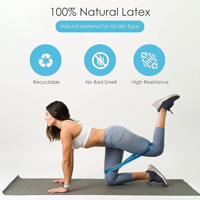 GOCHA | Resistance Bands Set (5 Pack) - Premium Natural Latex Loop Bands for Strength Training, Home Workouts, Physical Therapy, Yoga - Exercise Bands with Carry Bag (X-Light to X-Heavy)