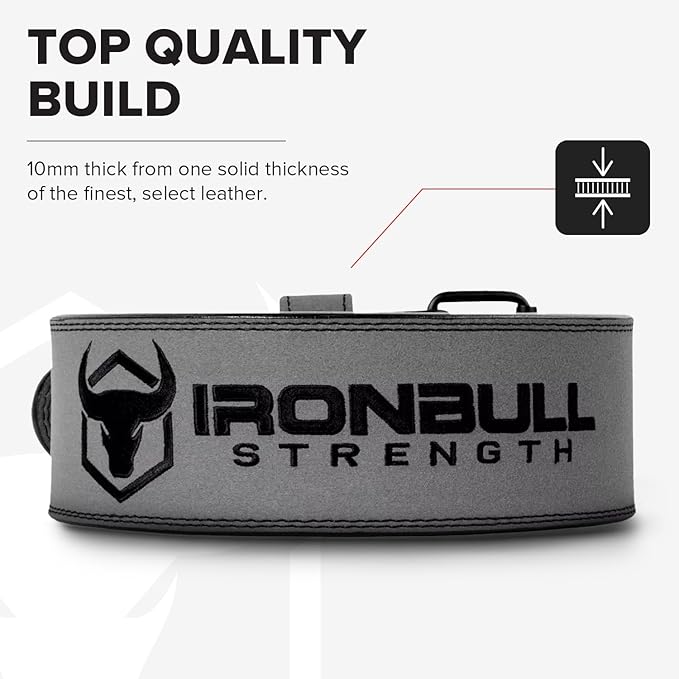 Powerlifting Belt - IPF Approved – Weight Lifting Belt 10mm - Prong Weightlifting Belt for Squats, Deadlift, and Bench Press – Lifting Belt Leather 4in for Men and Women – Back Brace for Gym, Workout, Strength Training, Strongmen & Power Lift