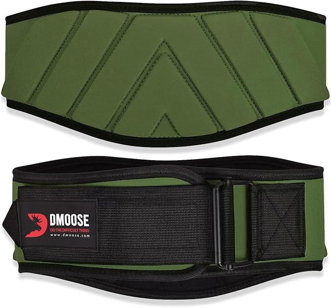 DMoose Fitness Weight Lifting Belt for Squats, Deadlift & Intense Workout - 6" Adjustable Fit Auto Lock Weightlifting Belt for Men & Women - Neoprene Gym Belts for Stability & Lumbar Back Support