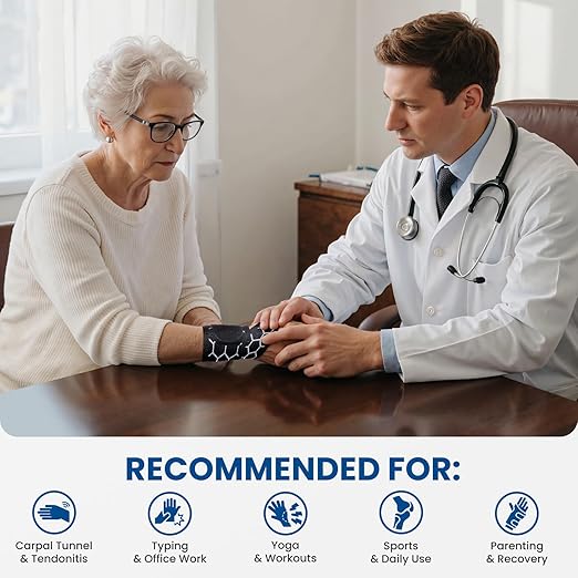 Adjustable Wrist Support Brace - Breathable Wrist Wraps for Carpal Tunnel, Tendonitis, Pain Relief, Workout and Daily Use - Unisex, One Size Fits All (Black), 2 Pack