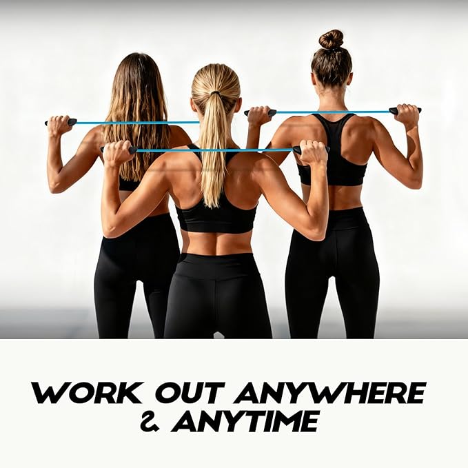 Resistance Bands with Handles - Home Fitness Equipment for Upper Body Toning, 20 lb Exercise Bands to Improve Mobility & Stability, Portable Resistance Bands for Women Men