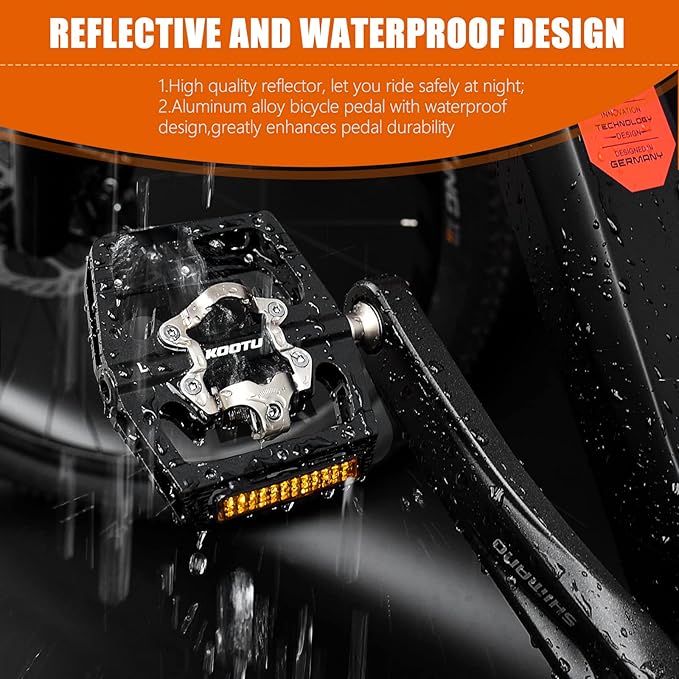 SAVADECK Mountain Bike Pedals, Dual Function Platform and SPD Pedals, Clipless Aluminum 9/16" Pedals with Cleats for Road Bike MTB Bike