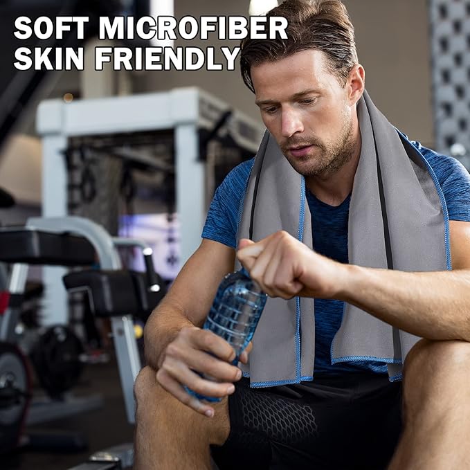 Xinnun 4 Pack Microfiber Camping Towel - Quick Dry Towel 3 Size 4 Black Mesh Bags 12 Travel Towels for Beach Camping Hiking Yoga Swim Sports Backpacking