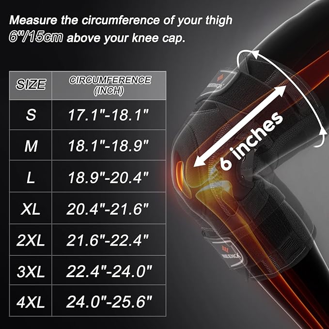 NEENCA Professional Knee Brace for Knee Pain, Hinged Knee Support with Patented X-Strap Fixing System, Medical for Pain Relief, Arthritis, Meniscus Tear, ACL, PCL, MCL, Runner, Sport