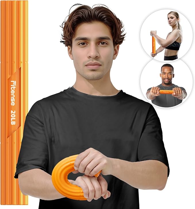 Flex Therapy Bar,Tennis Elbow Therapy Bar, Flexbar for Physical Therapy & Resistance Bar for Golfers Elbow,Tendinitis,Wrist,Forearms Pain, Improve Grip Strength and Relieve Pain