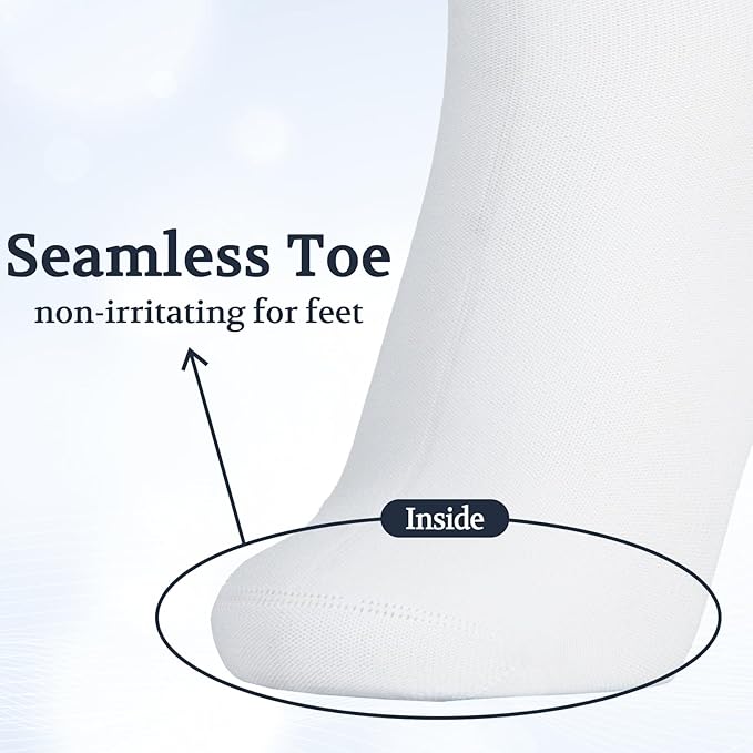 +MD Diabetic Socks for Men Women 6 Pairs,Non-Binding Top Extra Wide Ankle/Crew Socks, for Edema Circulator 9-11 10-13 13-15