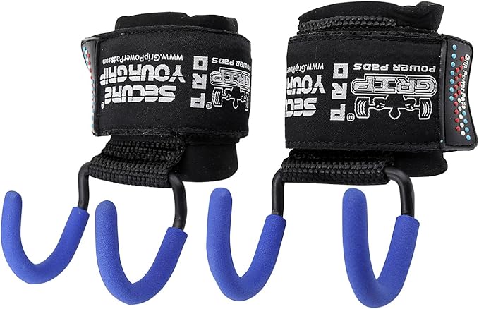 Weight Lifting Rod Hooks Heavy Duty Wrist Wraps Power Weight Lifting Training Gym Grips Straps Set of 2