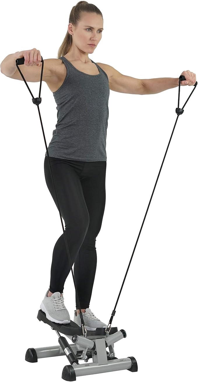 Efitment Mini Stepper Steppers for Exercise at Home Stair Step Cardio Thigh Master Workout Equipment Fitness Pedal Exerciser Non-Slip Pedals with Resistance Bands LCD Digital Monitor Climber