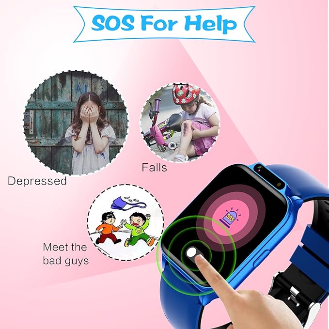 1.85" Kids Watch, AI(Translation/Q&A/Watch Face/Image Recognition)Smartwatches with Heart Rate,Sleep Monitor,Video Music Pedometer,NO APP/Phone, Gifts for 3-12 Years old Boys Girls(Built-in AI, Blue)