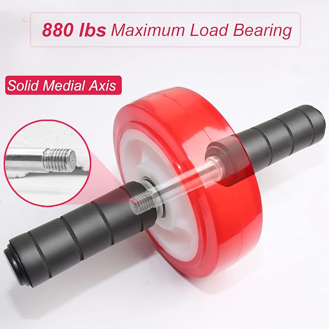 Ab Roller Wheel, Core Exercise Equipment - 880 lbs Weight Capacity, No Noise Ab Wheel for Home Gym Workout