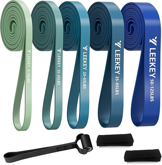 LEEKEY Resistance Bands Set for Pull-Up Assistance & Full-Body Training, Multi-Level Exercise Bands with Bag for Home Workouts, Physical Therapy, Strength Training (Men/Women)