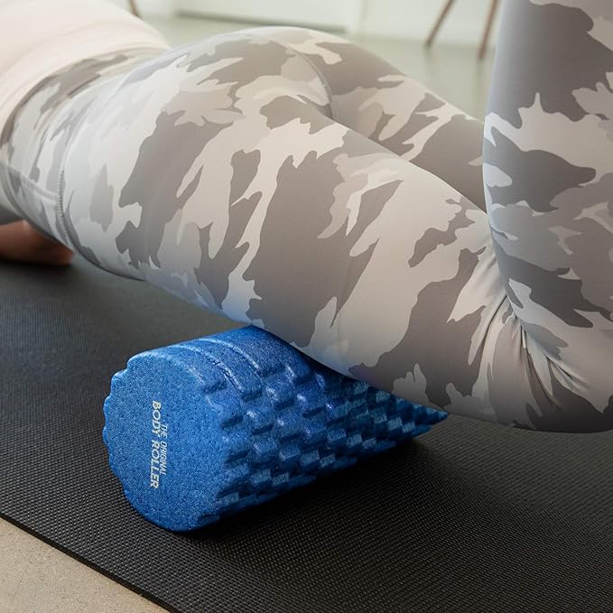 High Density Foam Roller Massager for Deep Tissue Massage of The Back and Leg Muscles - Self Myofascial Release of Painful Trigger Point Muscle Adhesions - 13" Blue