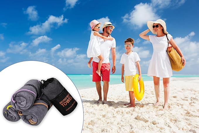 Dofilachy 4 Pack Camping Towel - Camping Towels Quick Dry Towel Microfiber Travel Sports Towel for Camp Bath Beach Swim, Large 24” x 48”