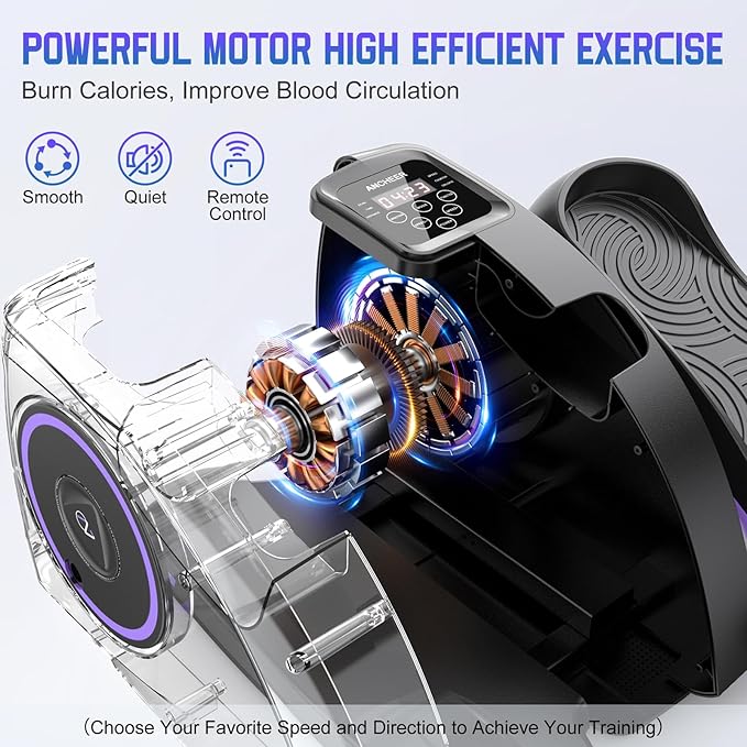 ANCHEER Under Desk Elliptical Machine, Electric Seated Pedal Exerciser as Seen on, Mini Elliptical Machines for Seniors, LCD Display Monitor, Portable Quiet Elliptical Machine, Leg Exerciser for Home