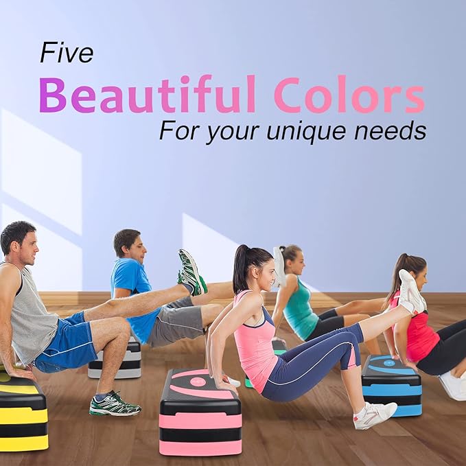 Adjustable Exercise Workout Aerobic Stepper Step Platform Trainer