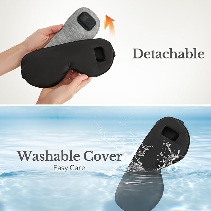 Cordless Heated Eye Mask, Silk Warm Eye Compress for Dry Eyes, Eye Relief, Improved Sleep, Washable Eye Heating Pad for Travel, 5 Temp & 6 Timers, 2-in-1 Heated & Cooling Gel Mask(2 Pack