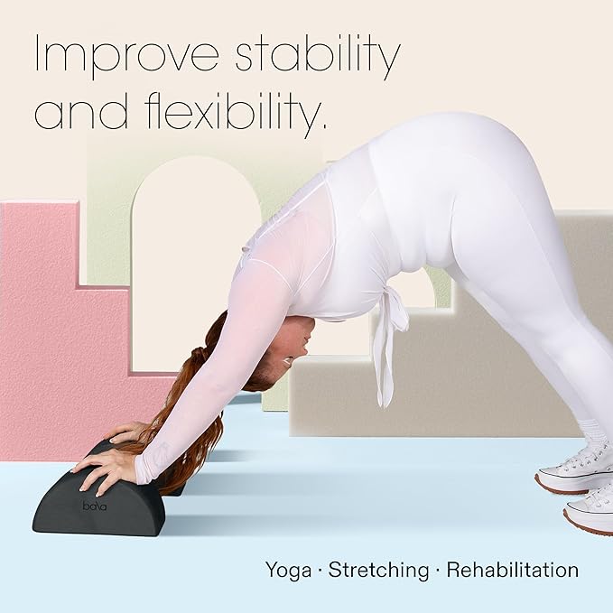 Bala Balance Blocks 2 Pack, Yoga Blocks for Working Out, (Charcoal) - Semi-Circular Yoga Accessories for Stretching & Exercise - Yoga Equipment for Home Workout - Yoga Block Essentials for Women & Men