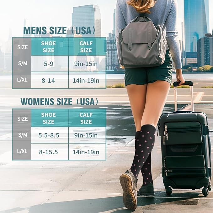 BLUEENJOY Copper Compression Socks for Women & Men (6 pairs) - Best Support for Nurses, Running, Hiking, Recovery